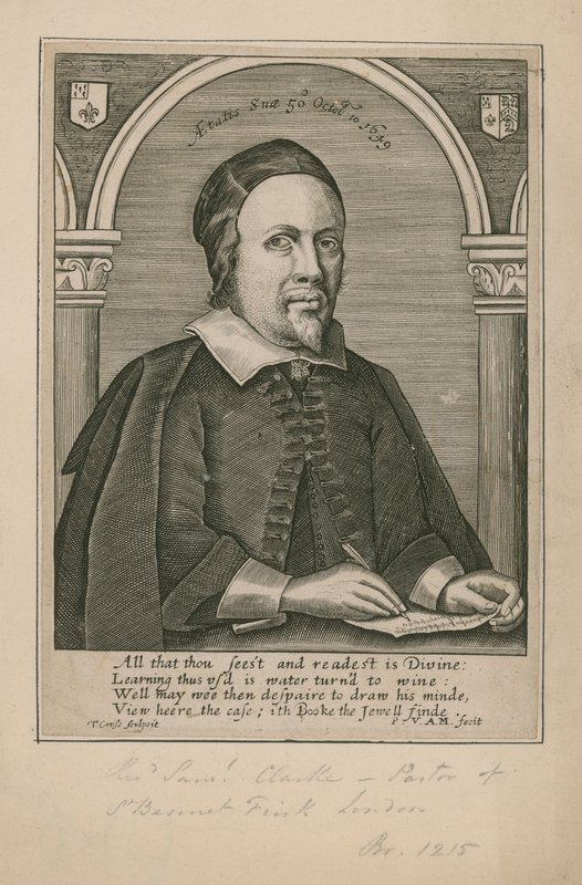 Reverend Samuel Clarke, pastor of St Bennet Fink by English School