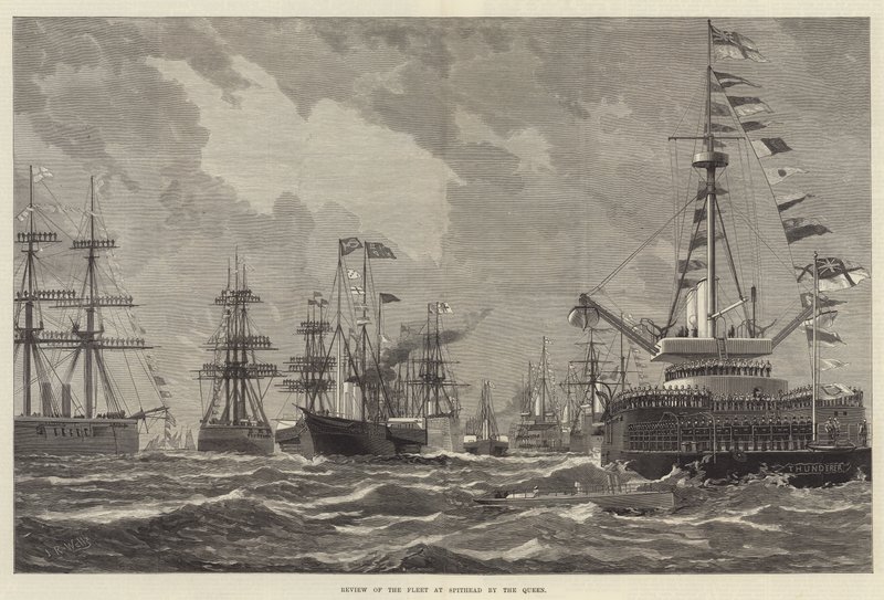 Review of the Fleet at Spithead by the Queen by English School