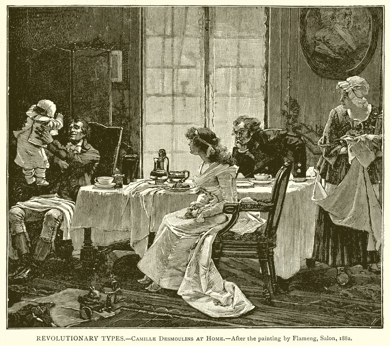 Revolutionary Types--Camille Desmoulins at Home by English School