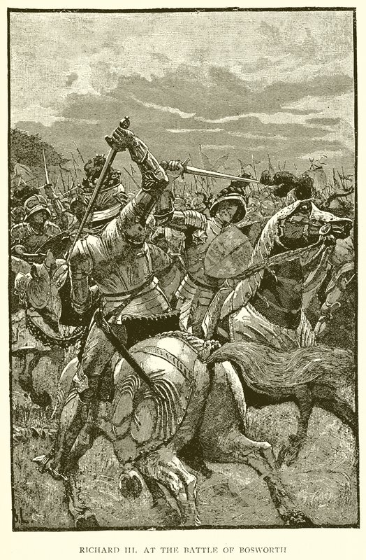 Richard III at the Battle of Bosworth by English School