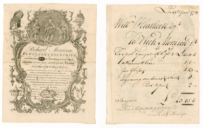 Richard Morrison, Jeweller and Goldsmith, Trade Card by English School