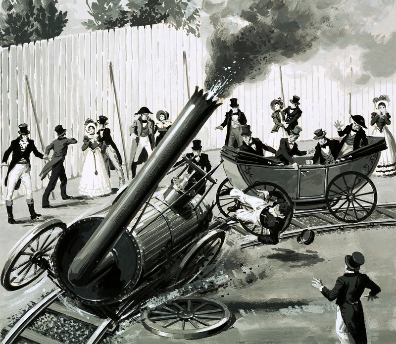 Richard Trevithick built a small circular railway in London to introduce people to rail travel by English School