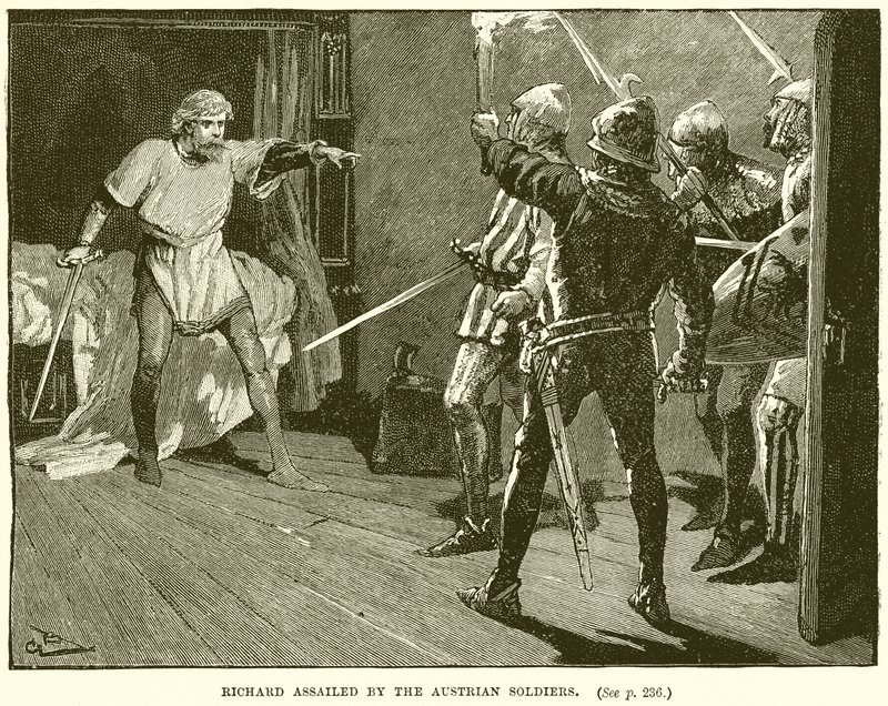 Richard Assailed by the Austrian Soldiers by English School