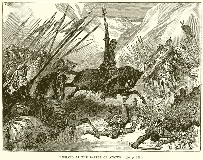 Richard at the Battle of Azotus by English School