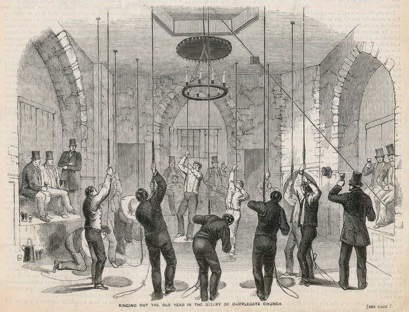 Ringing Out the Old Year in the Belfry of Cripplegate Church by English School