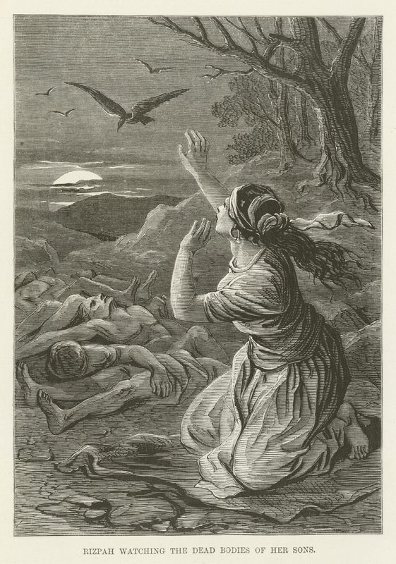 Rizpah Watching the Dead Bodies of Her Sons by English School