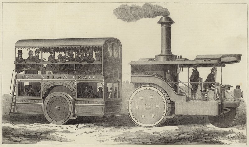 Road Steamer and Omnibus for the Indian Government by English School