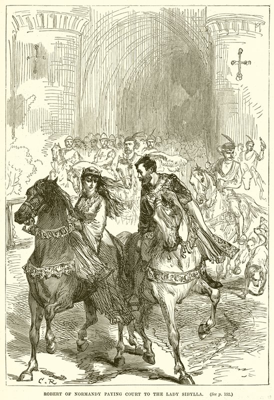 Robert of Normandy Paying Court to the Lady Sibylla by English School