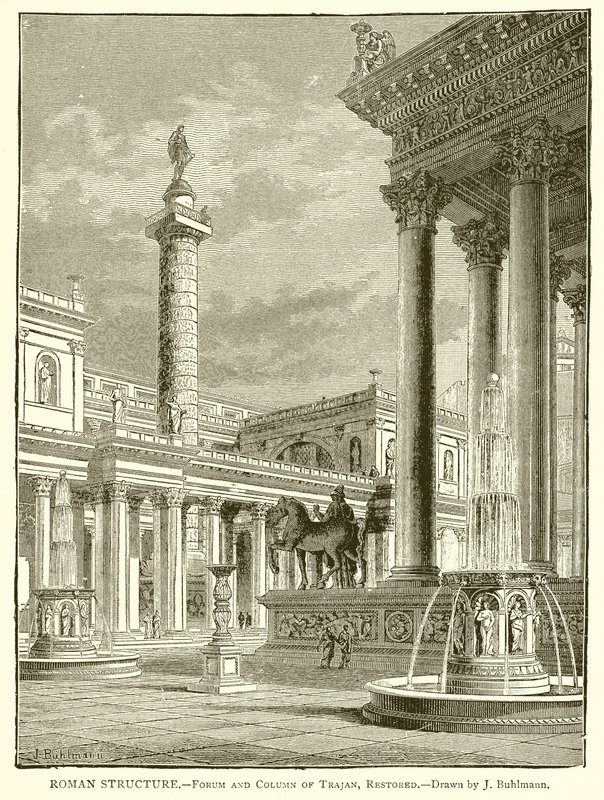 Roman Structure (Forum and Column of Trajan, Restored) by English School