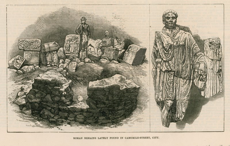 Roman Remains Lately Found in Camomile Street, London by English School