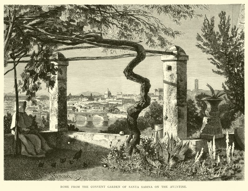Rome from the Convent Garden of Santa Sabina on the Aventine by English School