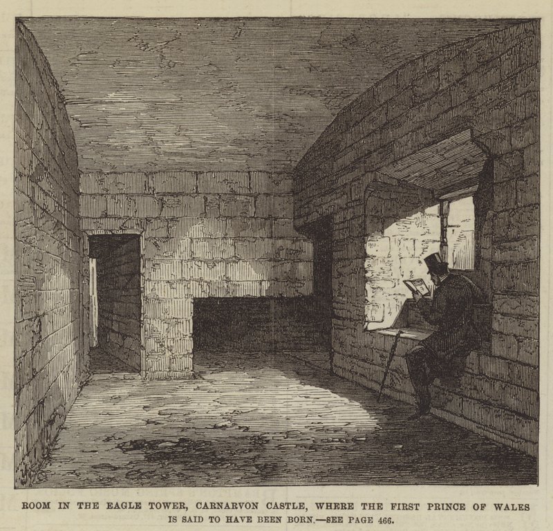 Room in the Eagle Tower, Carnarvon Castle, where the First Prince of Wales is said to have been born by English School