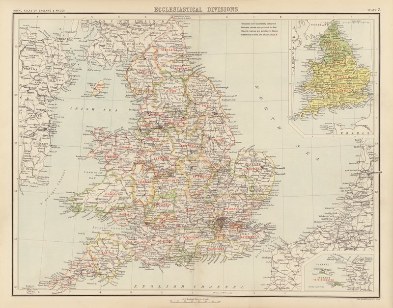 Royal Atlas, c 1900: Ecclesiastical Divisions by English School