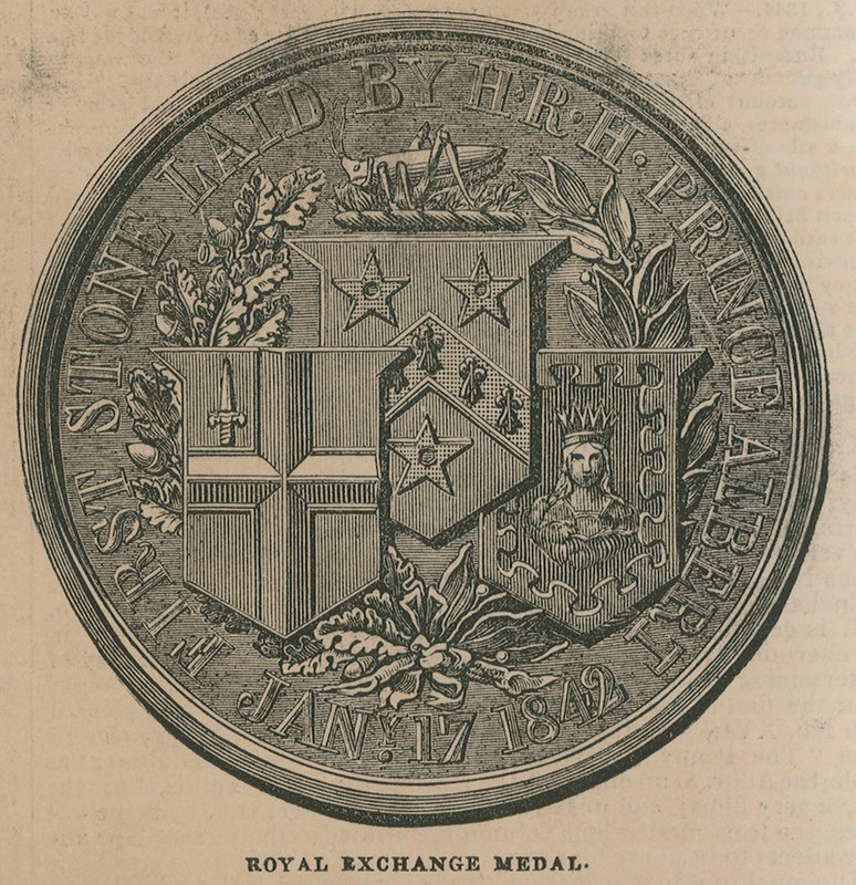 Royal Exchange Medal, Struck to Commemorate the Opening of the Royal Exchange in 1844 by English School