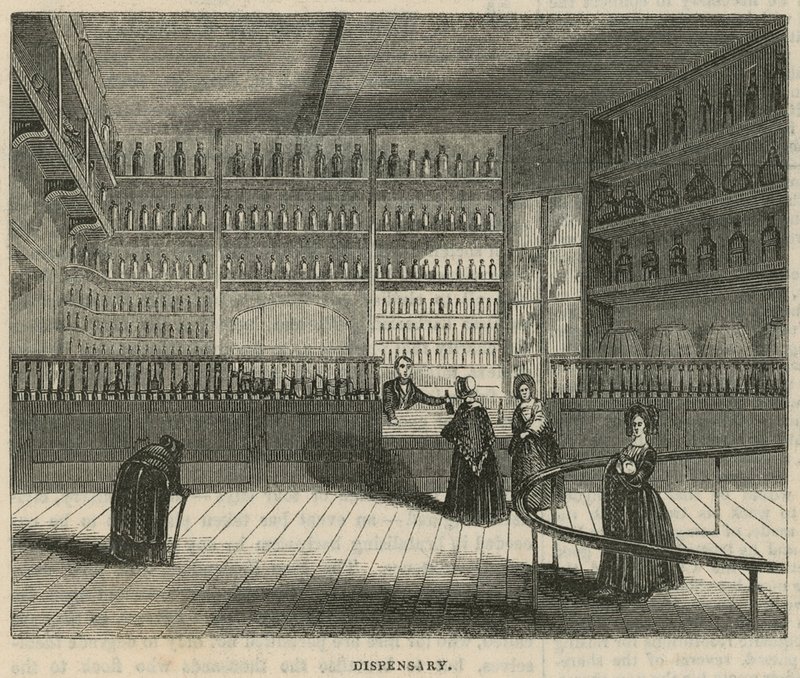 Royal Free Hospital, London: Dispensary by English School