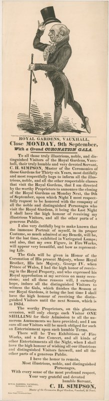 Royal Gardens, Vauxhall. Coronation Gala, 9 September 1833 by English School