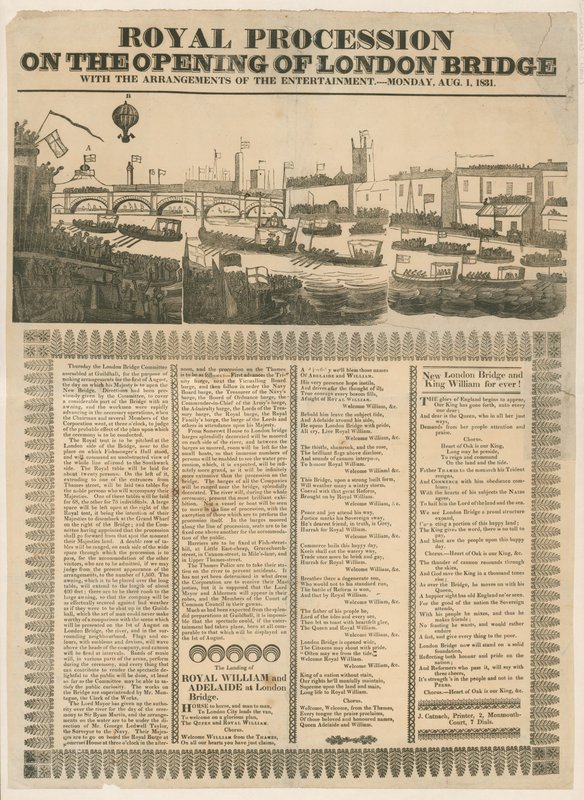 Royal Procession on the Opening of London Bridge, 1 August 1831 by English School