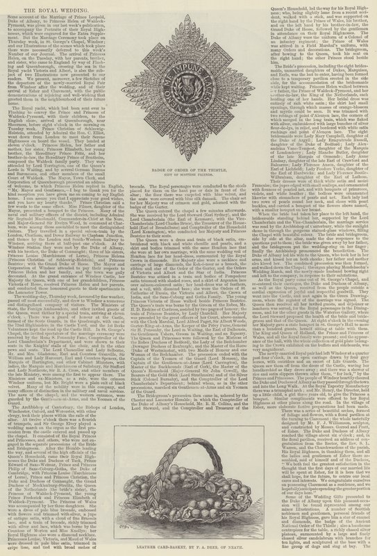 Royal Wedding of Prince Leopold and Princess Helena by English School