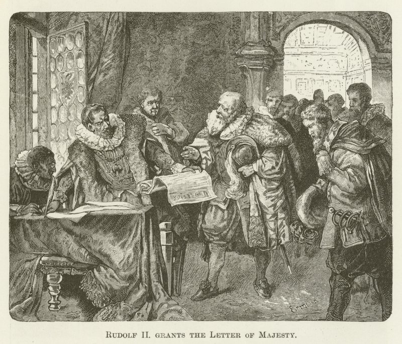 Rudolf II grants the Letter of Majesty by English School
