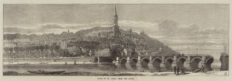Ruins of St Cloud, from the River by English School
