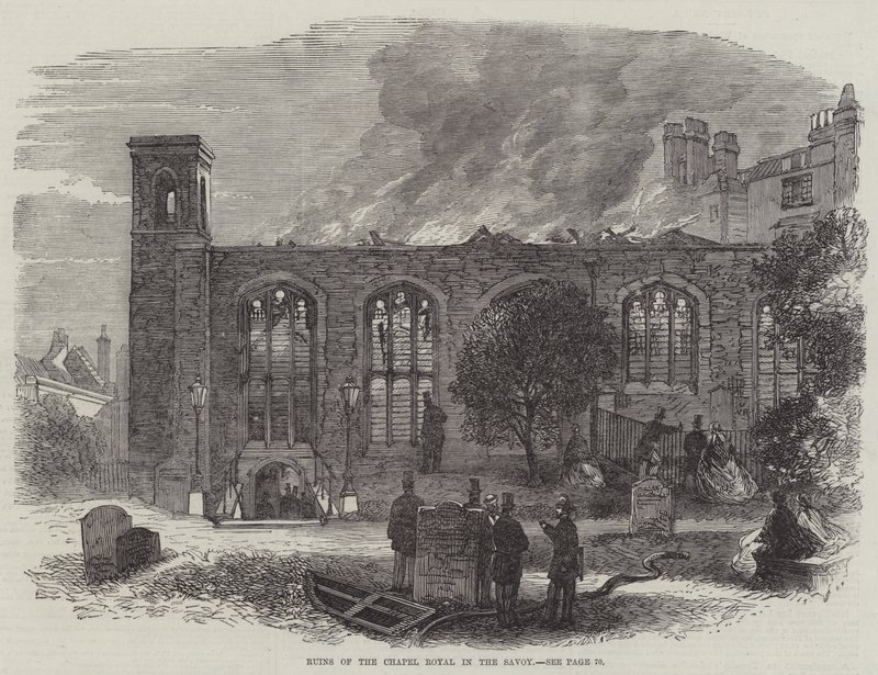 Ruins of the Chapel Royal in the Savoy by English School