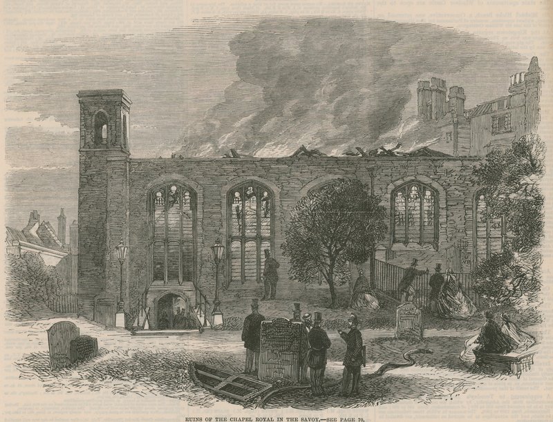 Ruins of the Chapel Royal in the Savoy by English School