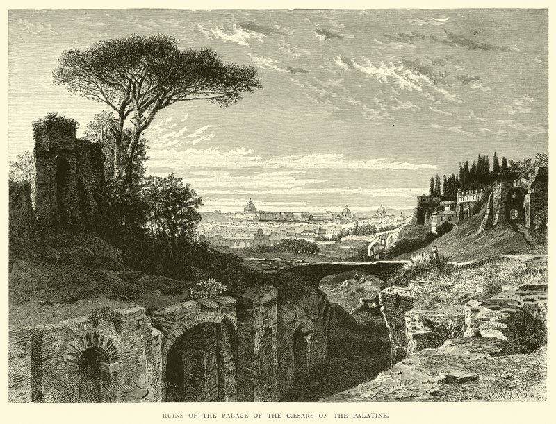 Ruins of the Palace of the Caesars on the Palatine by English School