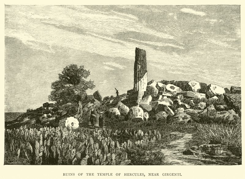 Ruins of the Temple of Hercules, Near Girgenti by English School