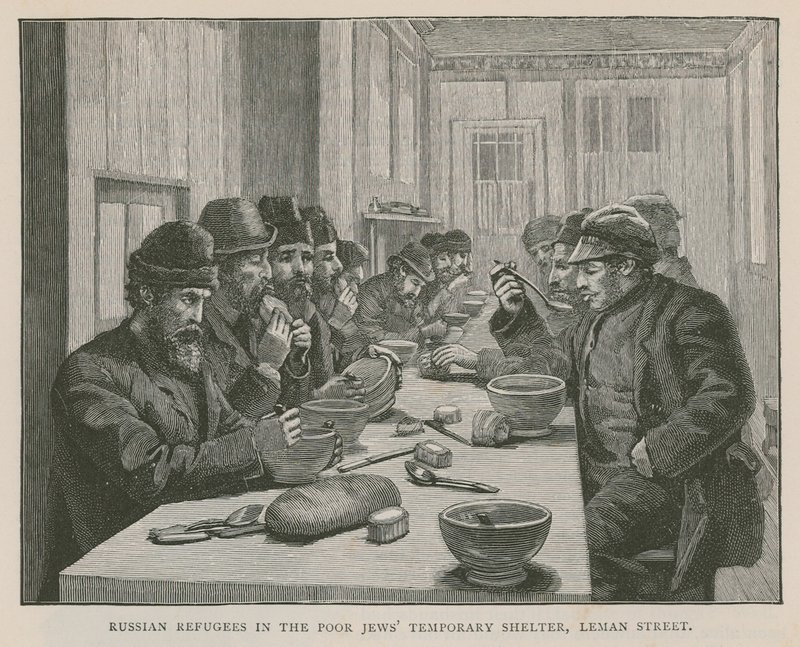 Russian Refugees in the Poor Jews Temporary Shelter, Leman Street, London by English School