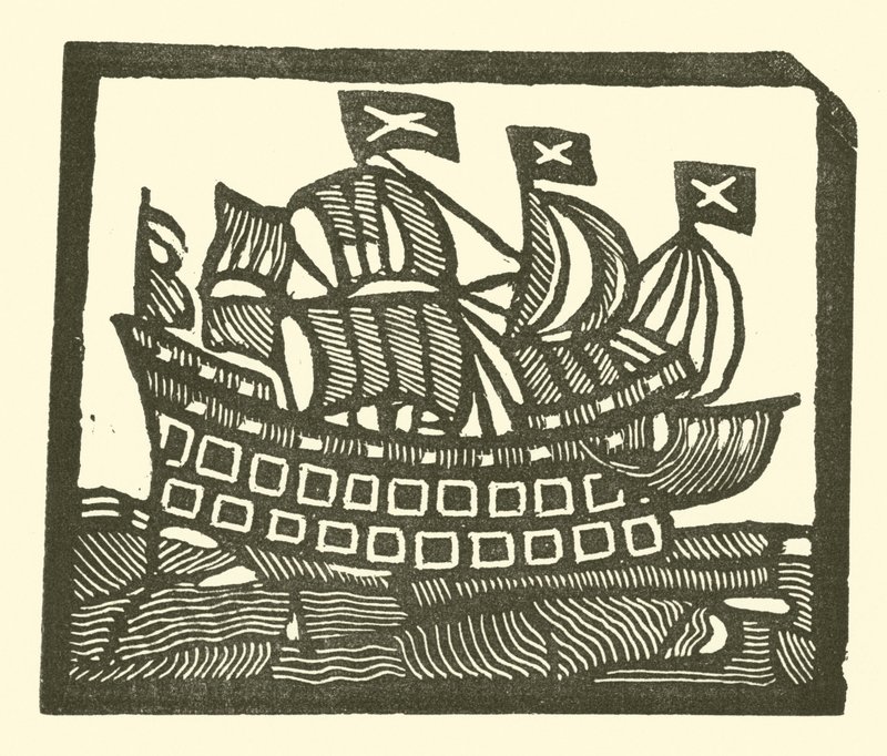 Sailing ship by English School