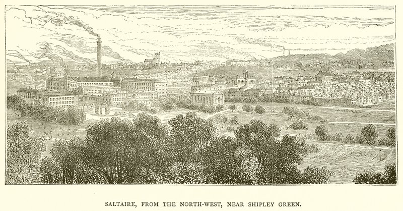 Saltaire from the North-West, near Shipley Green by English School