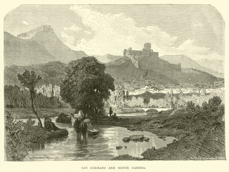 San Germano and Monte Cassino by English School