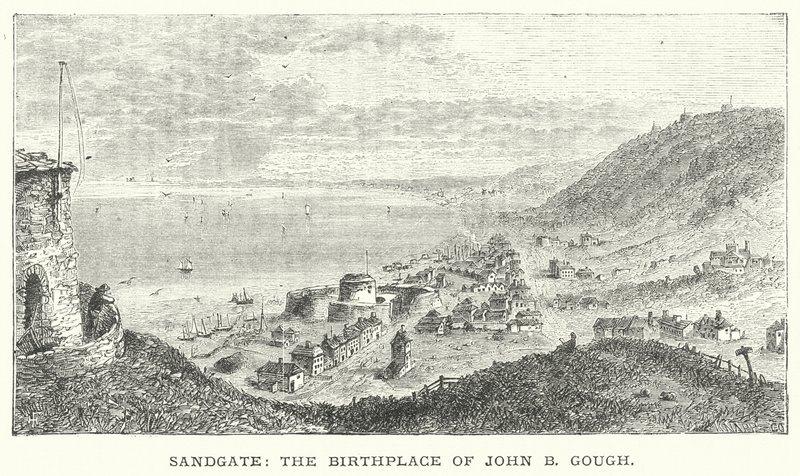 Sandgate, the Birthplace of John B Gough (engraving) by English School