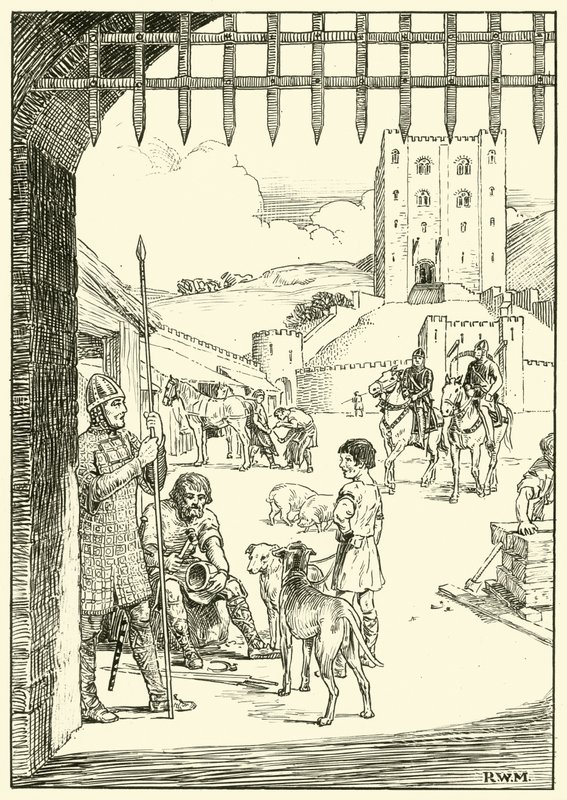 Scene in a Castle Courtyard by English School