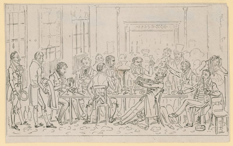 Scene of London life by English School