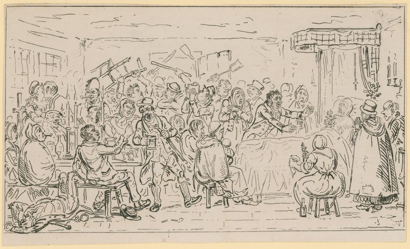 Scene of London life by English School