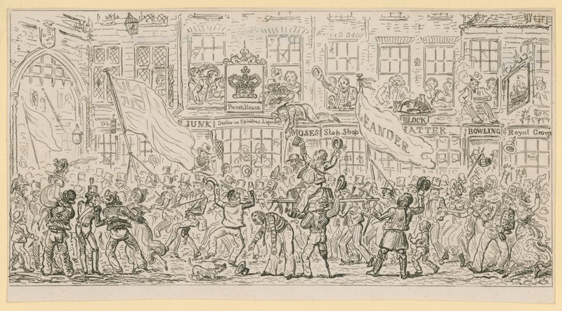 Scene of London life by English School