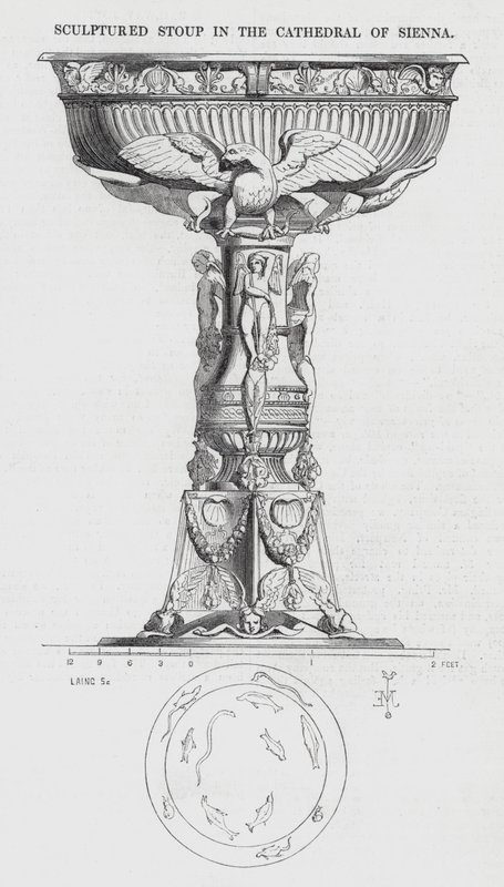 Sculptured Stoup in the Cathedral of Sienna by English School