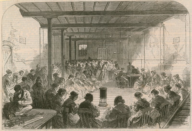 Sewing Class in Berner Street, Commercial Road East by English School