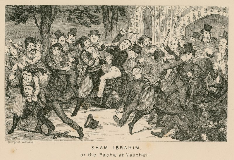 Sham Ibrahim or the Pacha at Vauxhall Gardens, London by English School