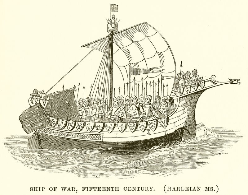 Ship of War, Fifteenth Century (Harleian Ms.) by English School