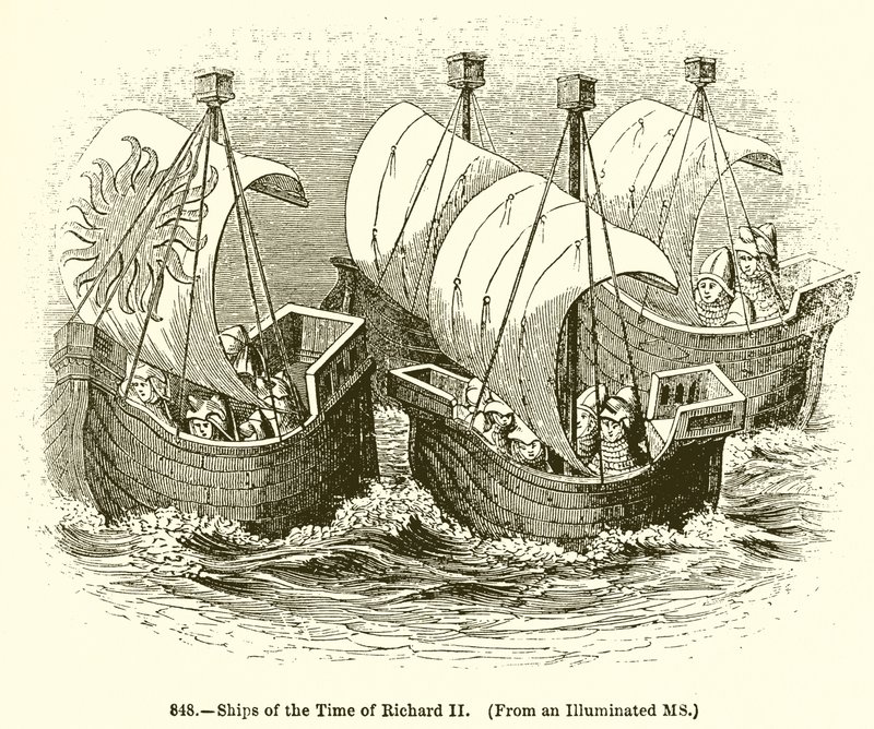 Ship of the Time of Richard II by English School