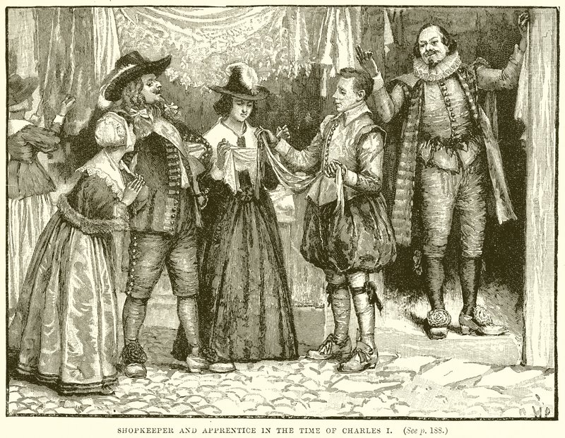 Shopkeeper and Apprentice in the Time of Charles I by English School