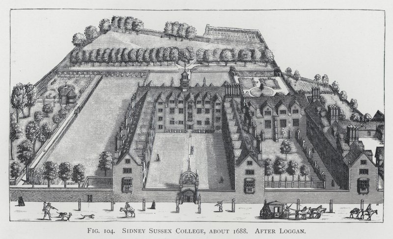 Sidney Sussex College, about 1688, after Loggan by English School