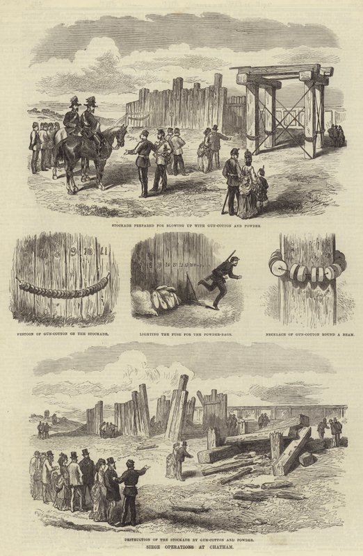 Siege Operations at Chatham (engraving) by English School