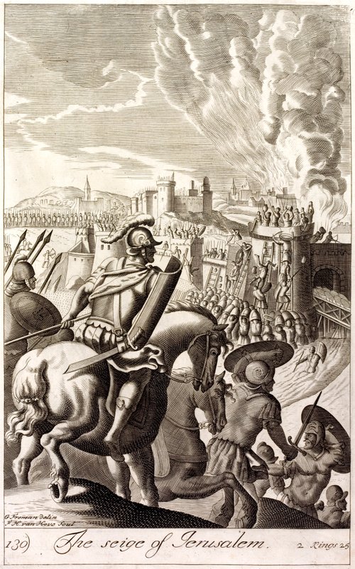 Siege of Jerusalem by Nebuchadnezzar II of Babylon, 597 BC by English School