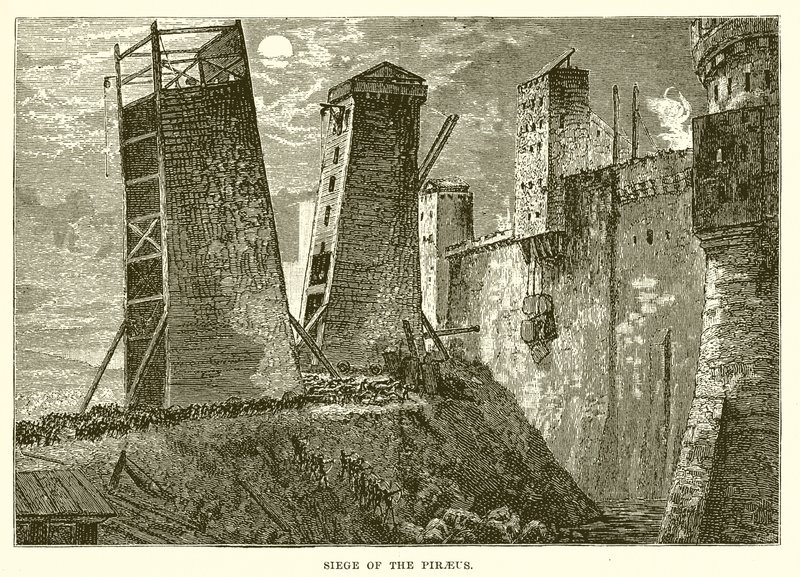 Siege of the Piraeus by English School