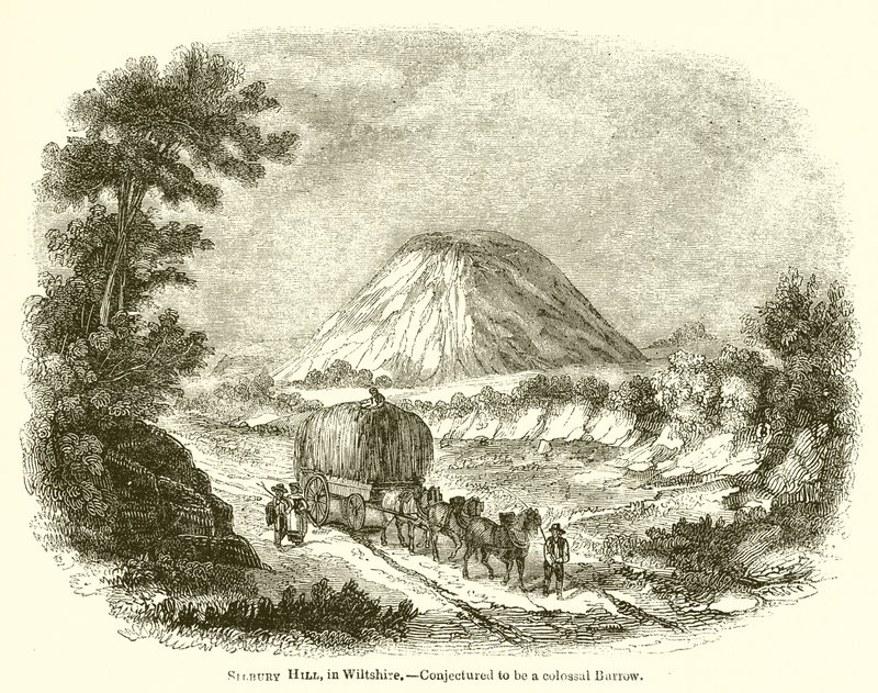 Silbury Hill, Wiltshire.--Conjectured to be a Colossal Barrow by English School