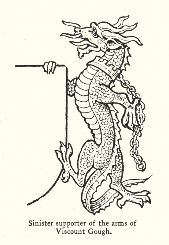 Sinister supporter of the arms of Viscount Gough by English School