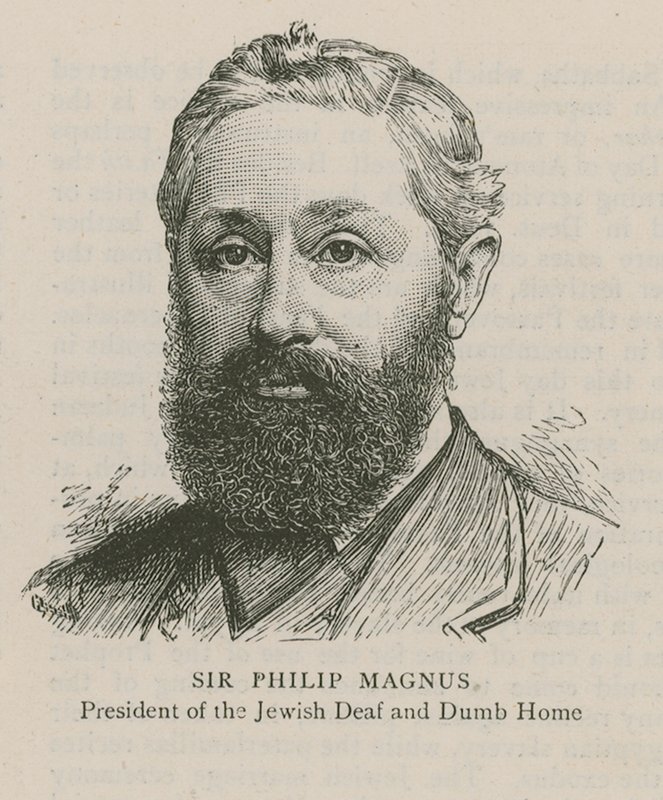 Sir Philip Magnus, President of the Jewish Deaf and Dumb Home by English School